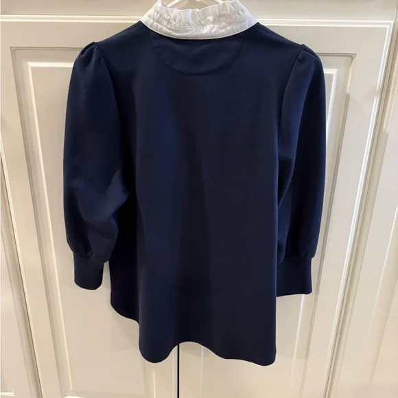 Pomander Place Tuckernuck Navy Blouse size Medium - Picture 4 of 5